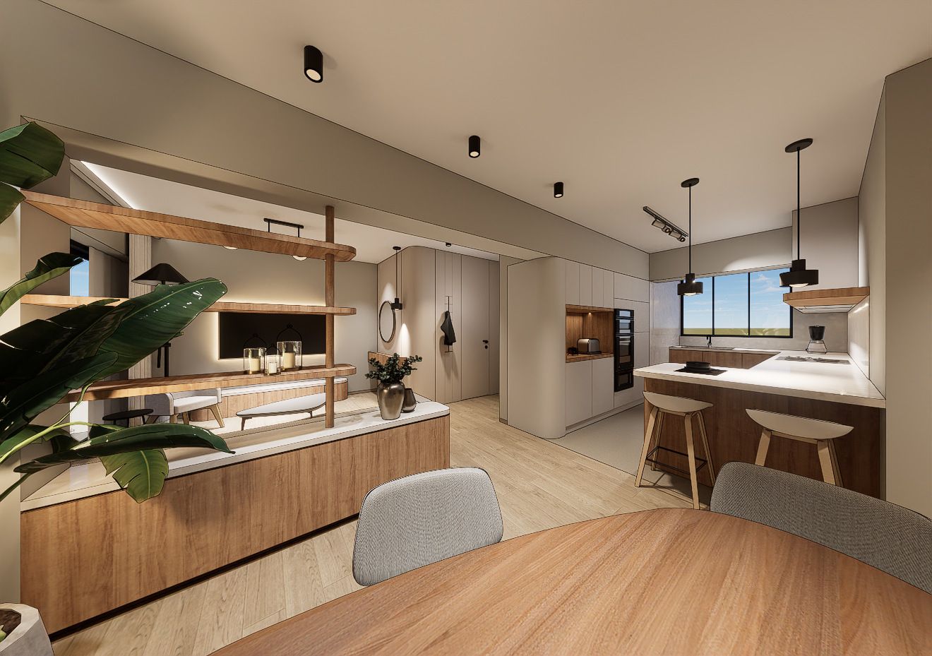 Comedor contemporáneo del proyecto CV640 de MOQ Estudio