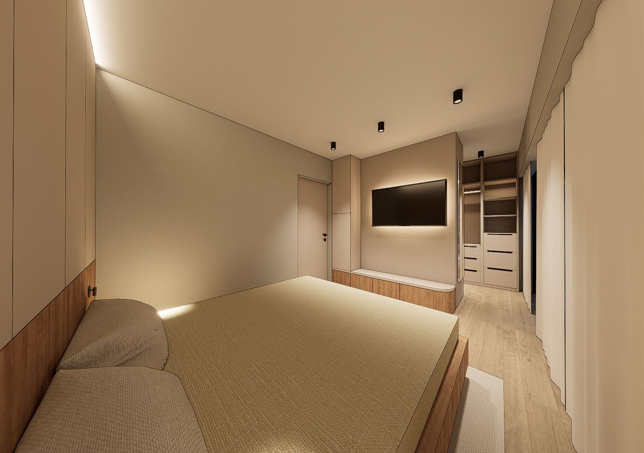Render del dormitorio principal del proyecto CV640 en Miraflores