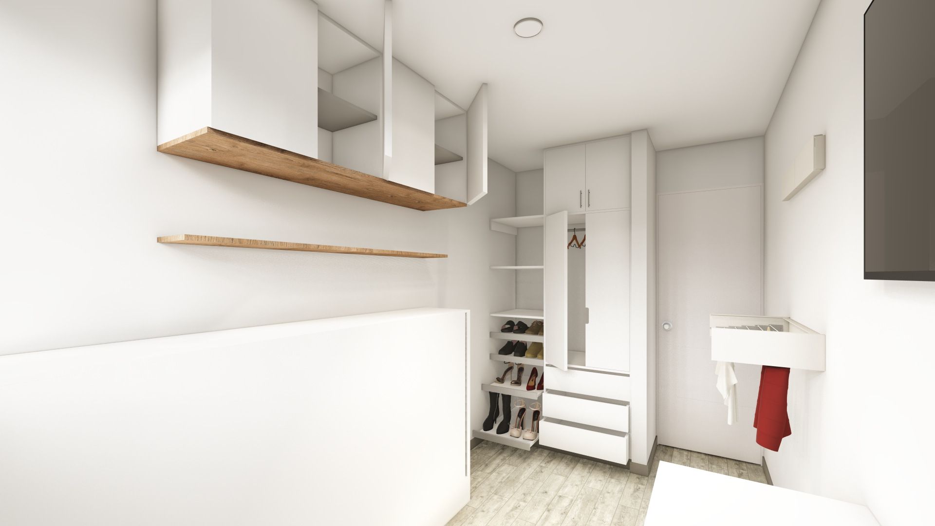 Render de las piezas de mobiliario del proyecto Dormir