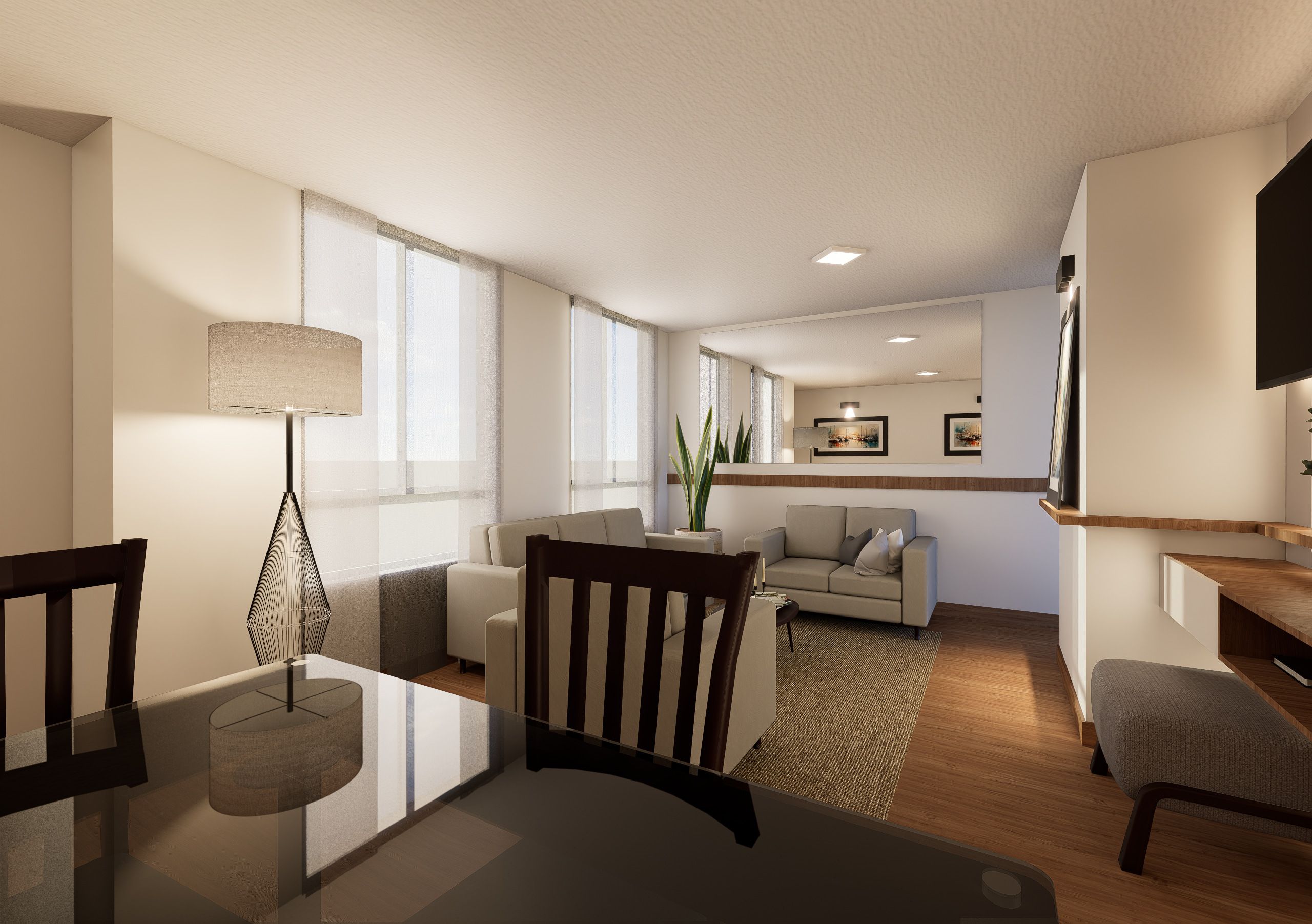 Render frontal del mueble suspendido G.NO